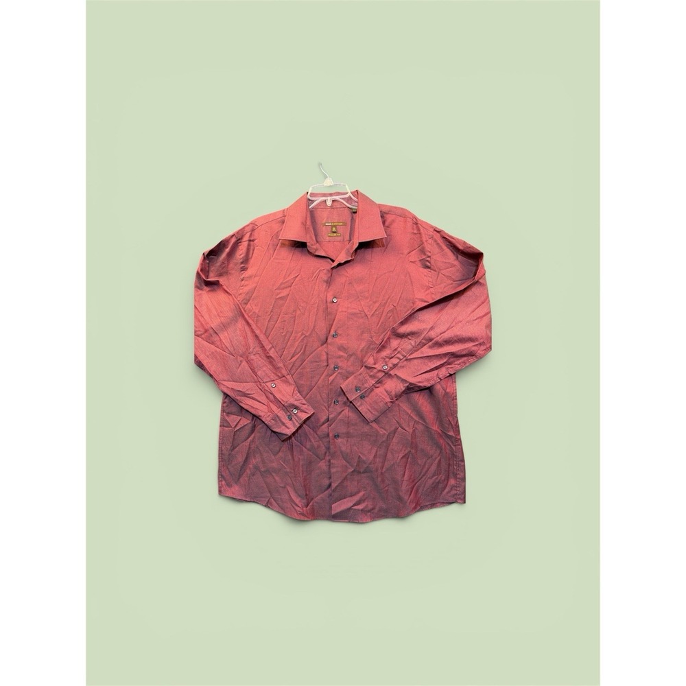BCBG Attitude Mens XL 17 1/2  3435Dress Shirt Modern Fit Long Sleeve 100% Cotton
